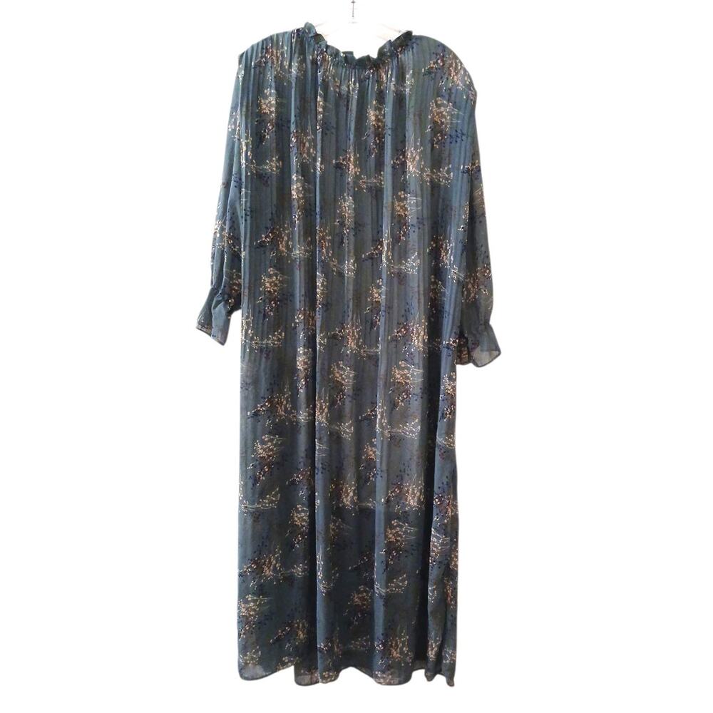 Vintage Blue Floral Maxi Dress